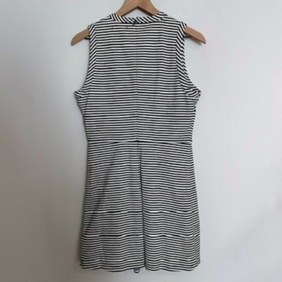 Madewell Navy and White Striped Afternoon Dress Fit and Flare Size Medium - Picture 9 of 9